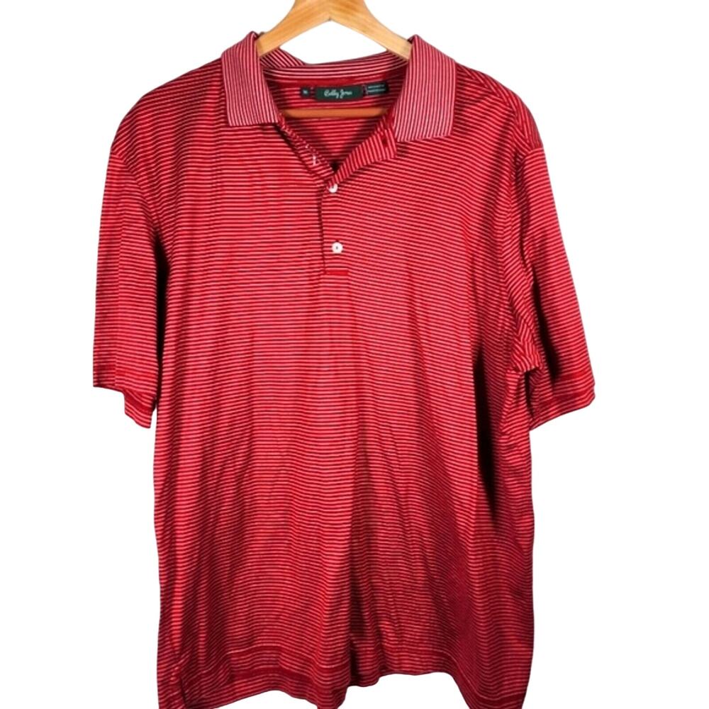 Red Striped Bobby Jones Cotton Polo Shirt Size XL
